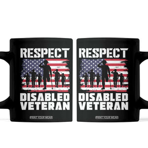 Respect Disabled Veteran Coffee Mug War Heroes Vintage American Flag