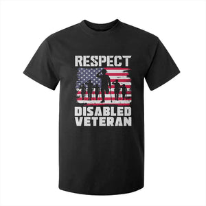Respect Disabled Veteran T Shirt For Kid War Heroes Vintage American Flag