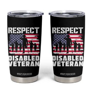 Respect Disabled Veteran Tumbler Cup War Heroes Vintage American Flag