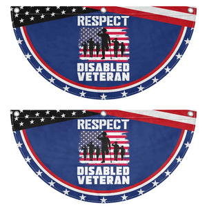 Respect Disabled Veteran Patriotic Fan Flag War Heroes Vintage American Flag