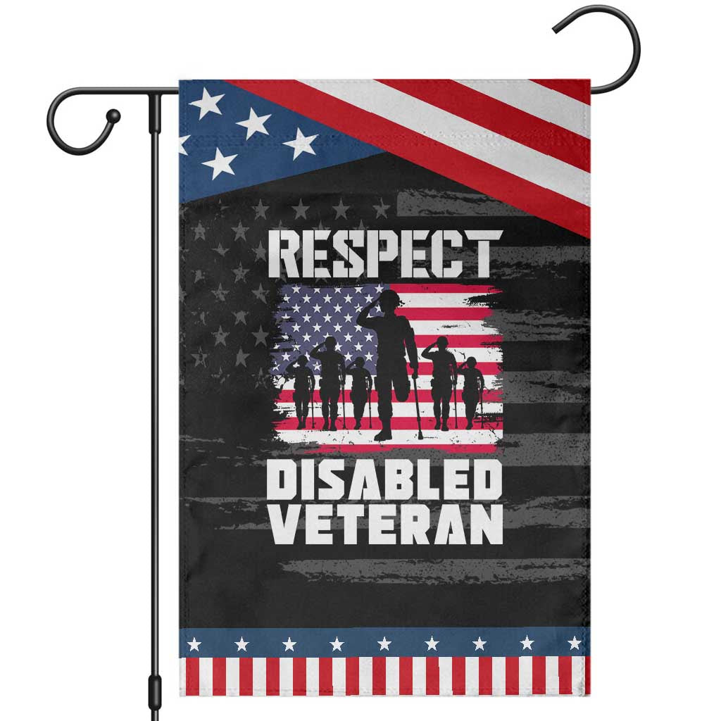 Respect Disabled Veteran Patriotic Garden Flag War Heroes Vintage American Flag