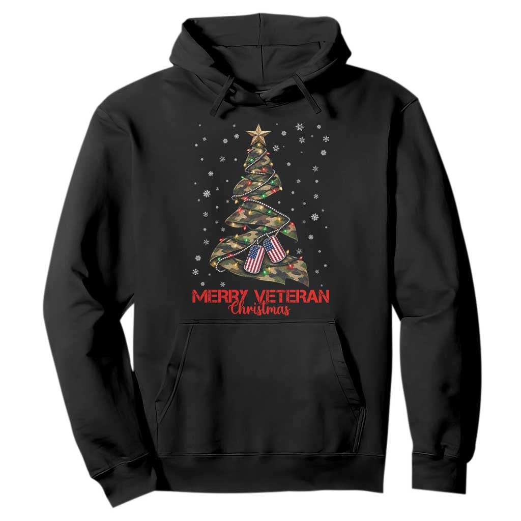 Merry Veteran Christmas Military Hoodie Camo Tree US Flag Xmas