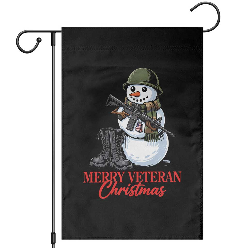 Merry Veteran Christmas Garden Flag Military Snowman Holiday Gift