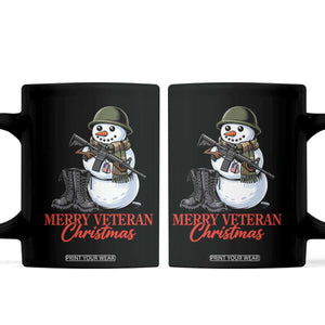 Merry Veteran Christmas Coffee Mug Military Snowman Holiday Gift