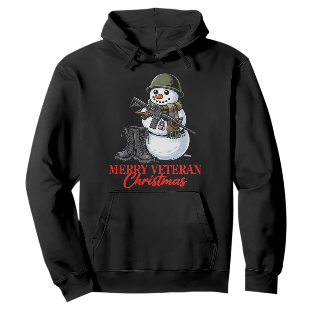 Merry Veteran Christmas Hoodie Military Snowman Holiday Gift