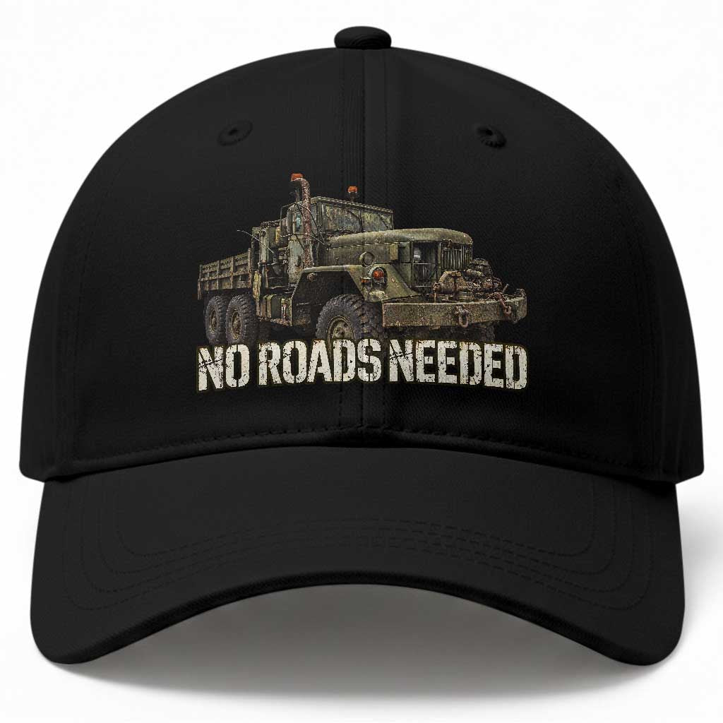 Vintage M35A2 6x6 Truck Baseball Cap No Roads Needed Army Vehicle