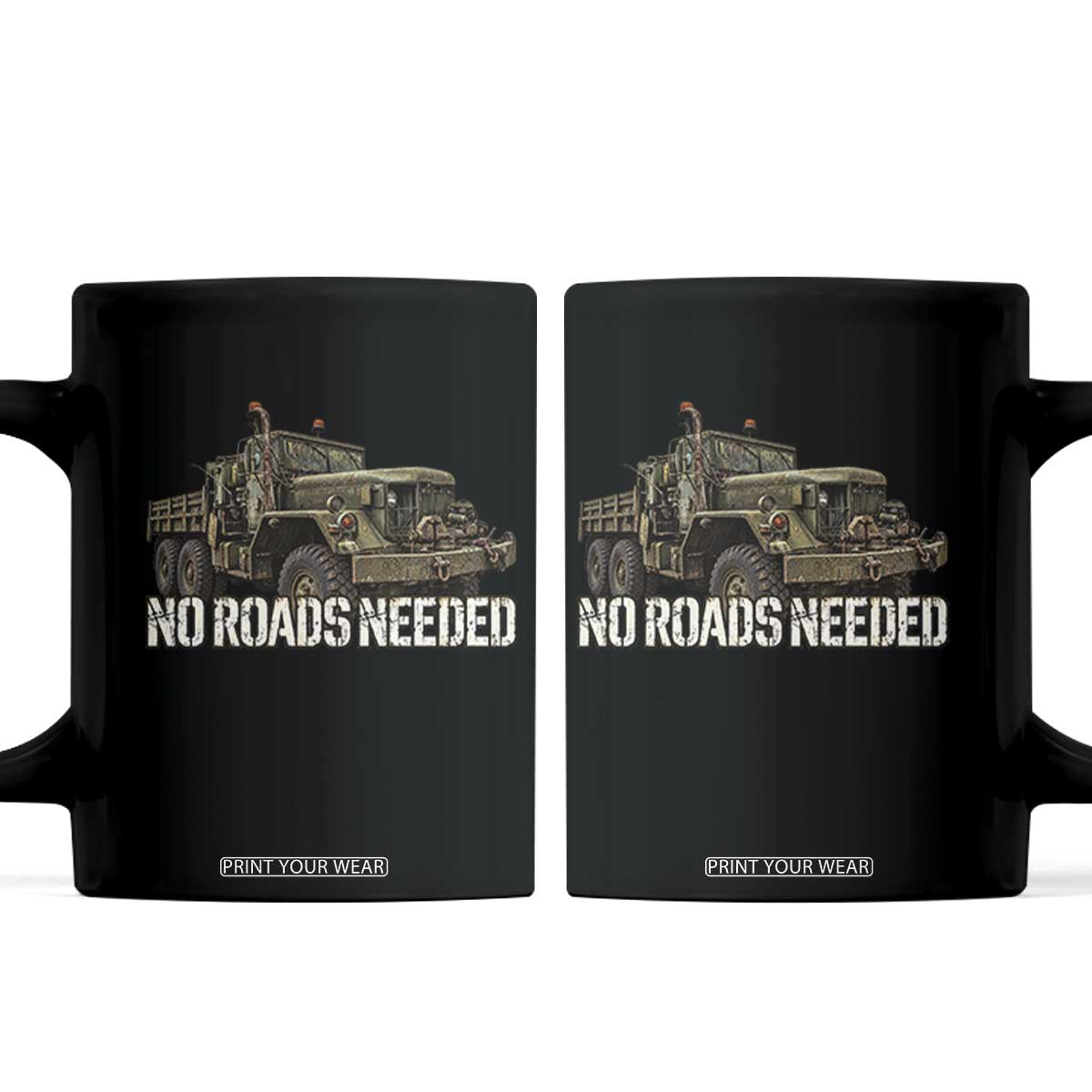 Vintage M35A2 6x6 Truck Coffee Mug No Roads Needed Army Vehicle