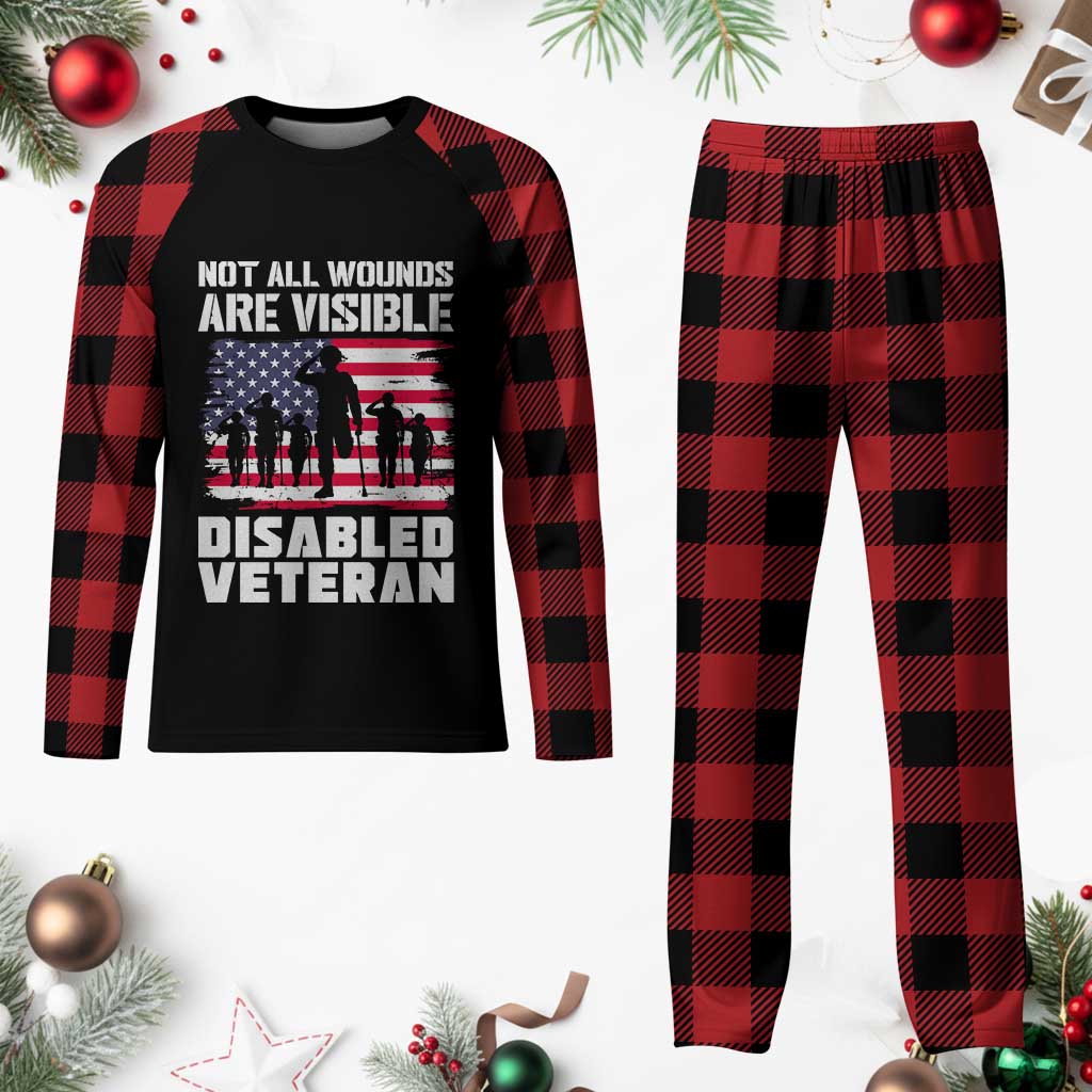Respect Disabled Veteran Plaid Pajama Set Not All Wounds Are Visible