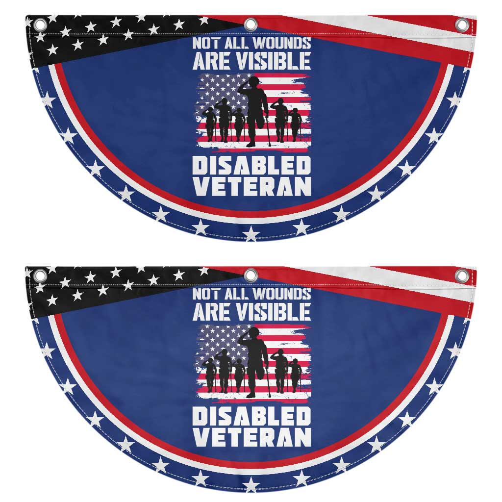 Respect Disabled Veteran Patriotic Fan Flag Not All Wounds Are Visible