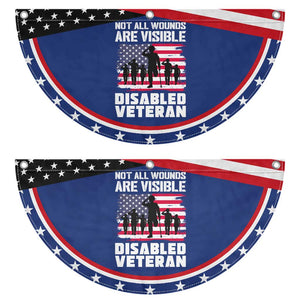Respect Disabled Veteran Patriotic Fan Flag Not All Wounds Are Visible