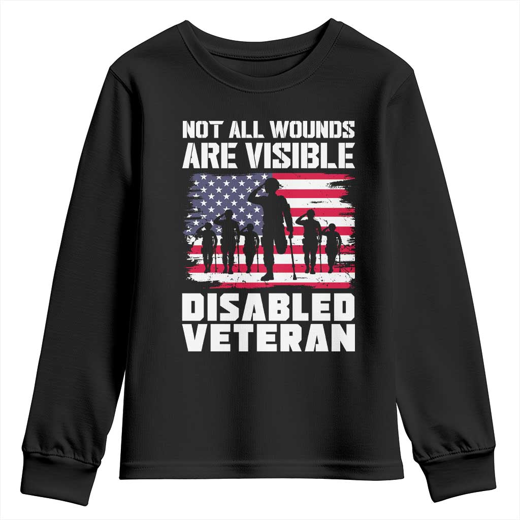 Respect Disabled Veteran Youth Sweatshirt Not All Wounds Are Visible
