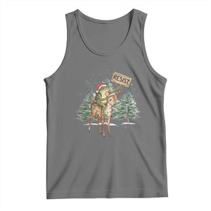 Resist Portland Frog Protest Christmas Tank Top Funny Holiday Meme Gift Idea TS12 Black Heather Print Your Wear