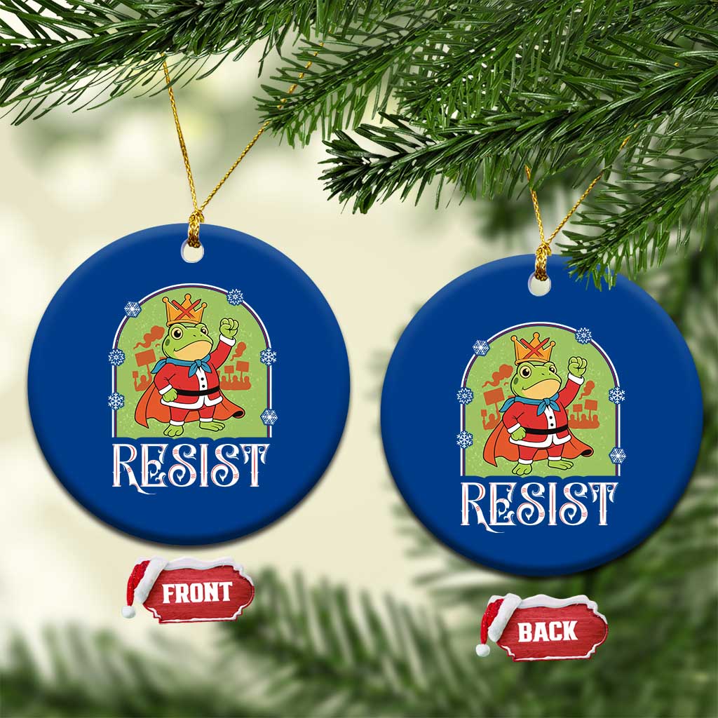 Resist Portland Frog Protest Ceramic Ornament Funny No Kings Xmas Gift TS12 1pc Blue Print Your Wear