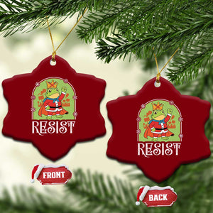 Resist Portland Frog Protest Ceramic Ornament Funny No Kings Xmas Gift TS12 Print Your Wear