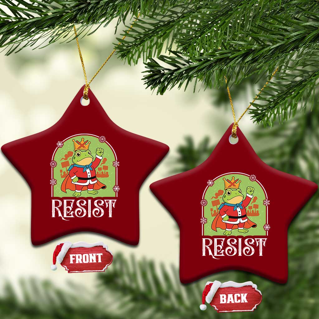 Resist Portland Frog Protest Ceramic Ornament Funny No Kings Xmas Gift TS12 Print Your Wear