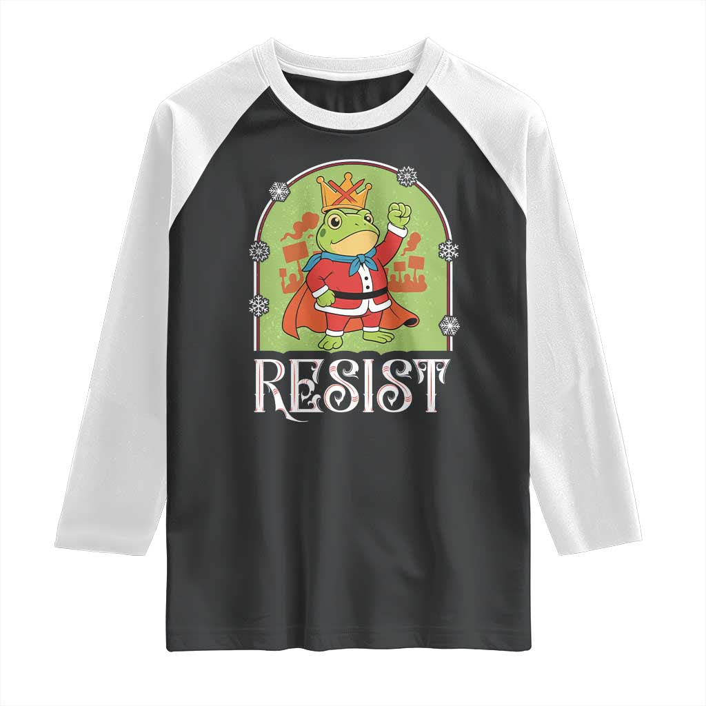 Resist Portland Frog Protest Raglan Shirt Funny No Kings Christmas Gift TS12 Black White Print Your Wear