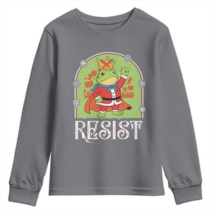 Resist Portland Frog Protest Youth Sweatshirt Funny No Kings Christmas Gift TS12 Charcoal Print Your Wear