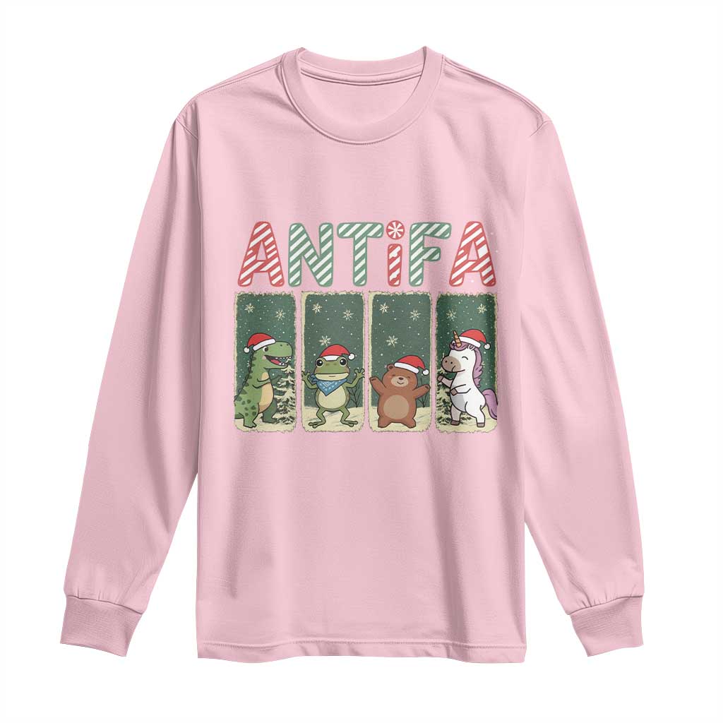 Funny Christmas Frogtifa Long Sleeve Shirt Portland Resist Frog Protest TS12 Light Pink Print Your Wear