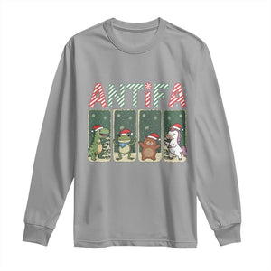 Funny Christmas Frogtifa Long Sleeve Shirt Portland Resist Frog Protest TS12 Sport Gray Print Your Wear