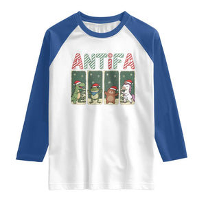 Funny Christmas Frogtifa Raglan Shirt Portland Resist Frog Protest TS12 White Royal Print Your Wear