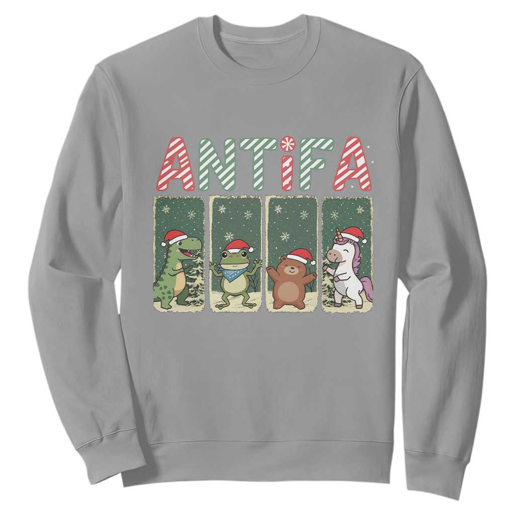 Funny Christmas Frogtifa Sweatshirt Portland Resist Frog Protest TS12 Sport Gray Print Your Wear