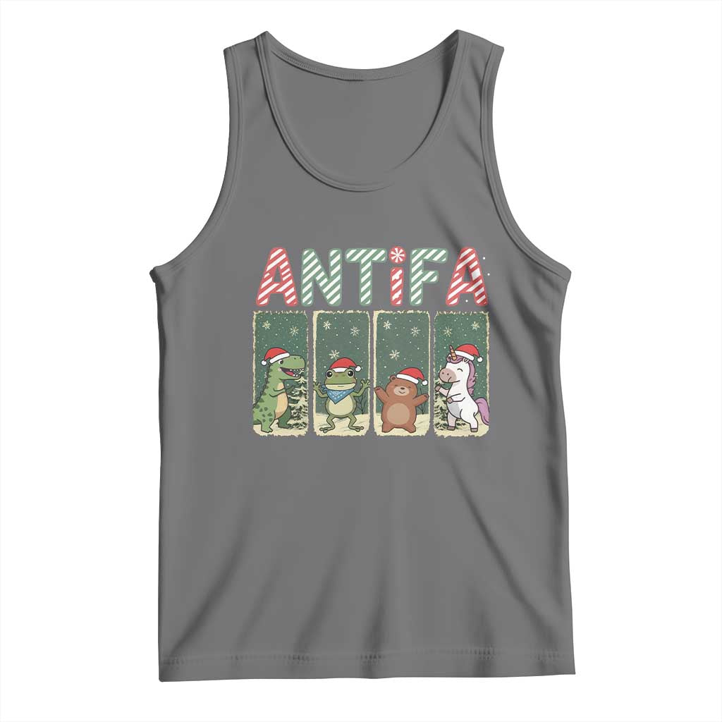 Funny Christmas Frogtifa Tank Top Portland Resist Frog Protest TS12 Black Heather Print Your Wear