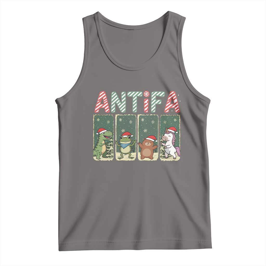 Funny Christmas Frogtifa Tank Top Portland Resist Frog Protest TS12 Deep Heather Print Your Wear
