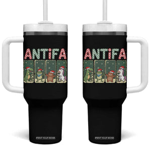 Funny Christmas Frogtifa Tumbler With Handle Portland Resist Frog Protest TS12 One Size: 40 oz Black Print Your Wear
