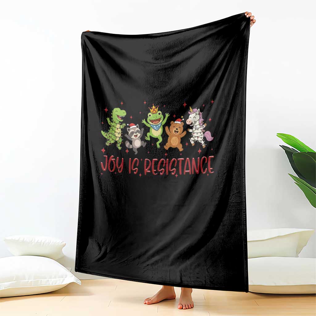 Joy Is Resistance Throw Blanket Funny Portland Frog Protest Christmas Gift TS12 Print Your Wear