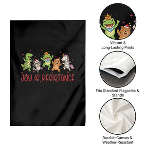 Joy Is Resistance Garden Flag Funny Portland Frog Protest Christmas Gift TS12 Print Your Wear