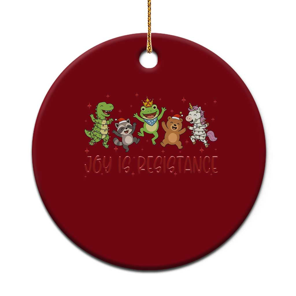 Joy Is Resistance Ceramic Ornament Funny Portland Frog Protest Xmas Gift TS12 1pc Red Print Your Wear