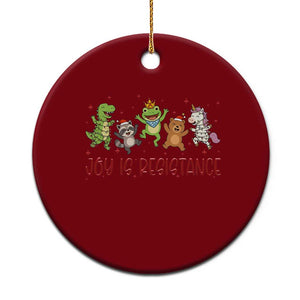 Joy Is Resistance Ceramic Ornament Funny Portland Frog Protest Xmas Gift TS12 1pc Red Print Your Wear