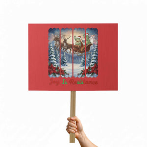 Joy Is Resistance Portland Frog Protest Protest Sign Funny Holiday Meme Gift Idea TS12 Horizontal 18" × 24" Red Print Your Wear