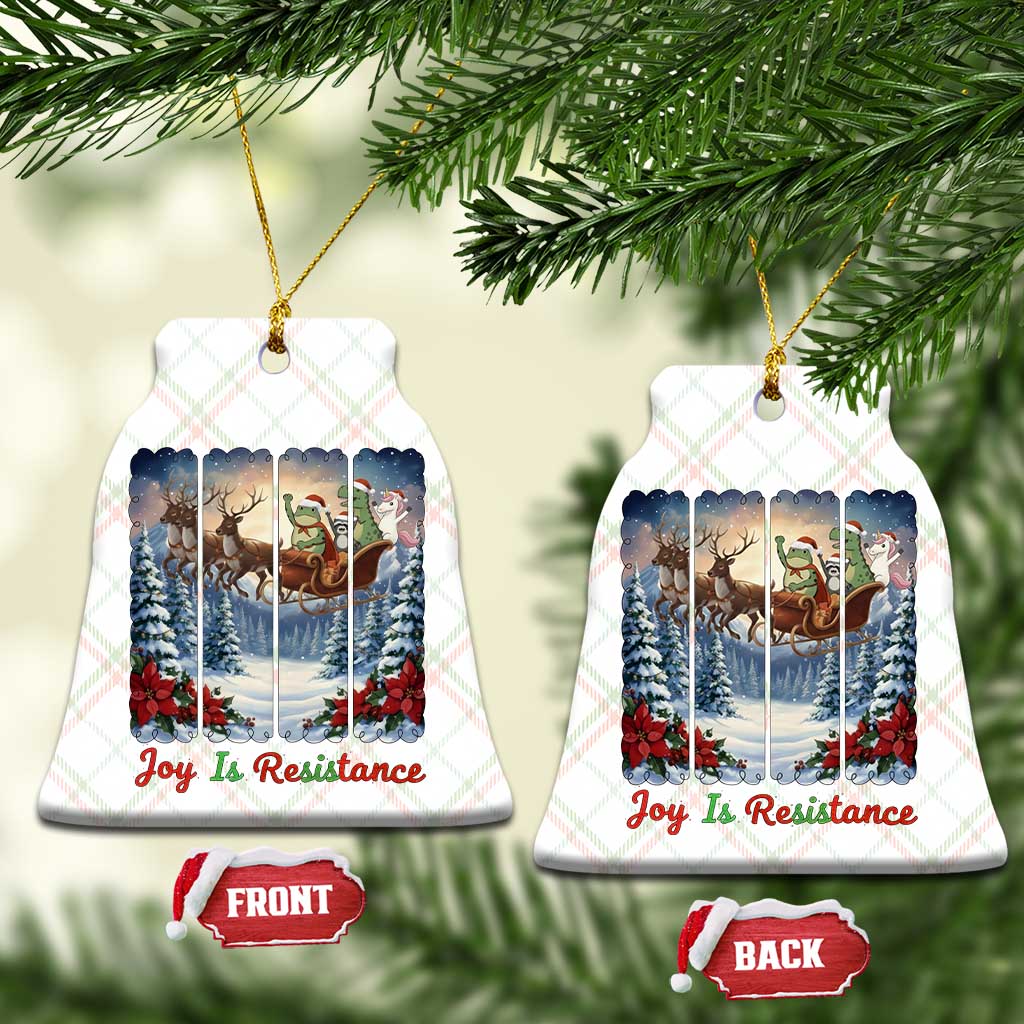 Joy Is Resistance Portland Frog Protest Ceramic Ornament Funny Holiday Meme Gift Idea TS12 Print Your Wear