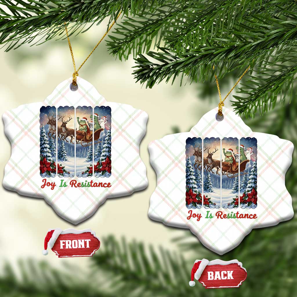 Joy Is Resistance Portland Frog Protest Ceramic Ornament Funny Holiday Meme Gift Idea TS12 Print Your Wear