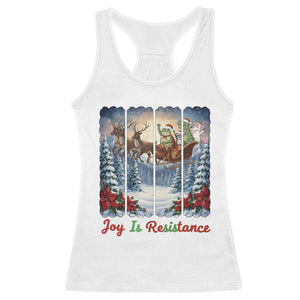 Joy Is Resistance Portland Frog Protest Racerback Tank Top Funny Holiday Meme Gift Idea TS12 White Print Your Wear