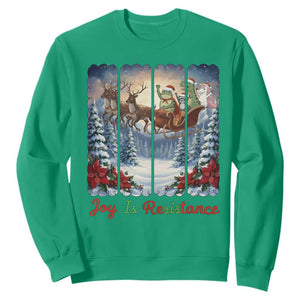 Joy Is Resistance Portland Frog Protest Sweatshirt Funny Holiday Meme Gift Idea TS12 Irish Green Print Your Wear
