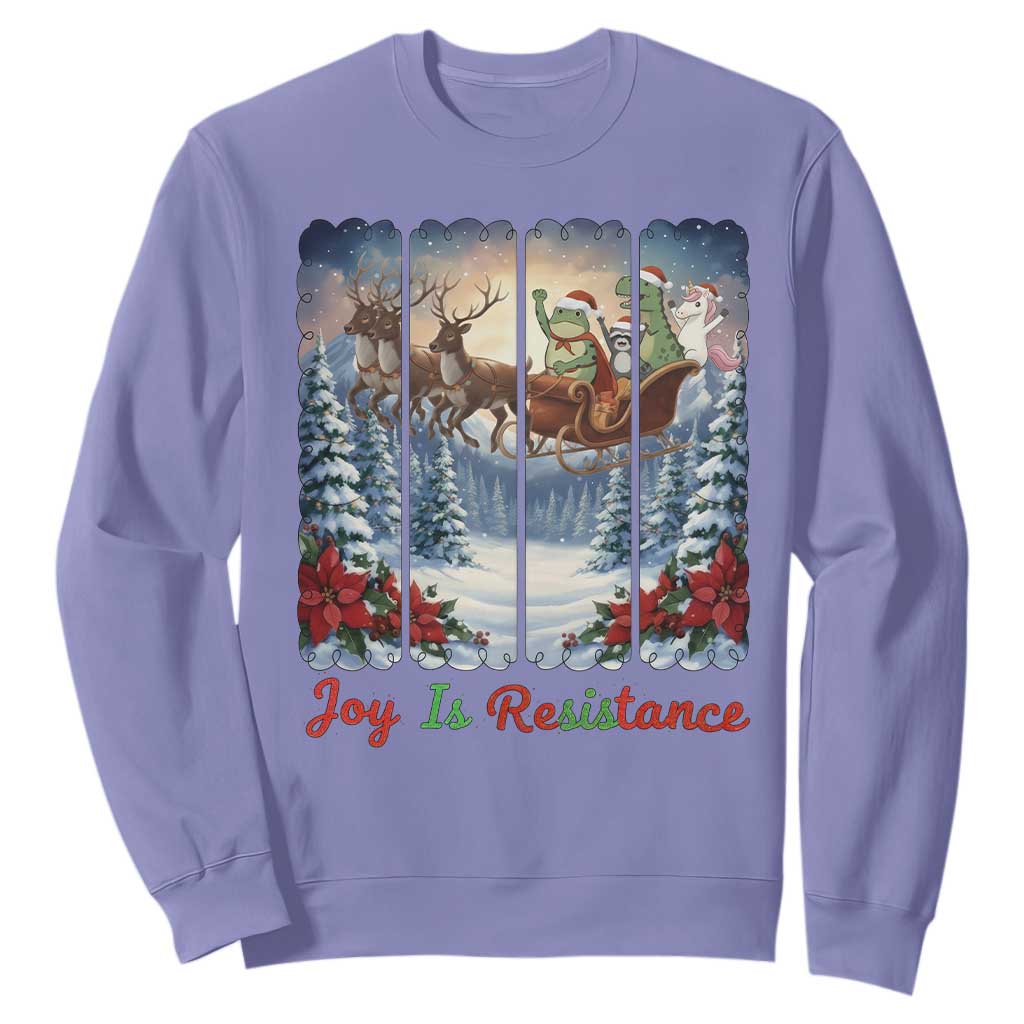 Joy Is Resistance Portland Frog Protest Sweatshirt Funny Holiday Meme Gift Idea TS12 Violet Print Your Wear