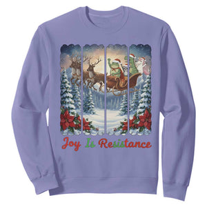 Joy Is Resistance Portland Frog Protest Sweatshirt Funny Holiday Meme Gift Idea TS12 Violet Print Your Wear