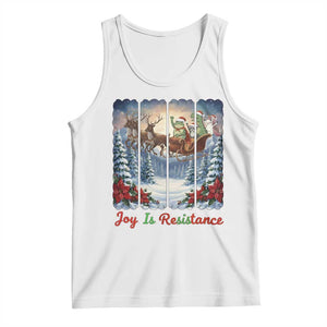Joy Is Resistance Portland Frog Protest Tank Top Funny Holiday Meme Gift Idea TS12 White Print Your Wear