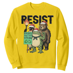 Funny Christmas Frogs Together Strong Sweatshirt Portland Resist Meme Gift TS12 Daisy Print Your Wear