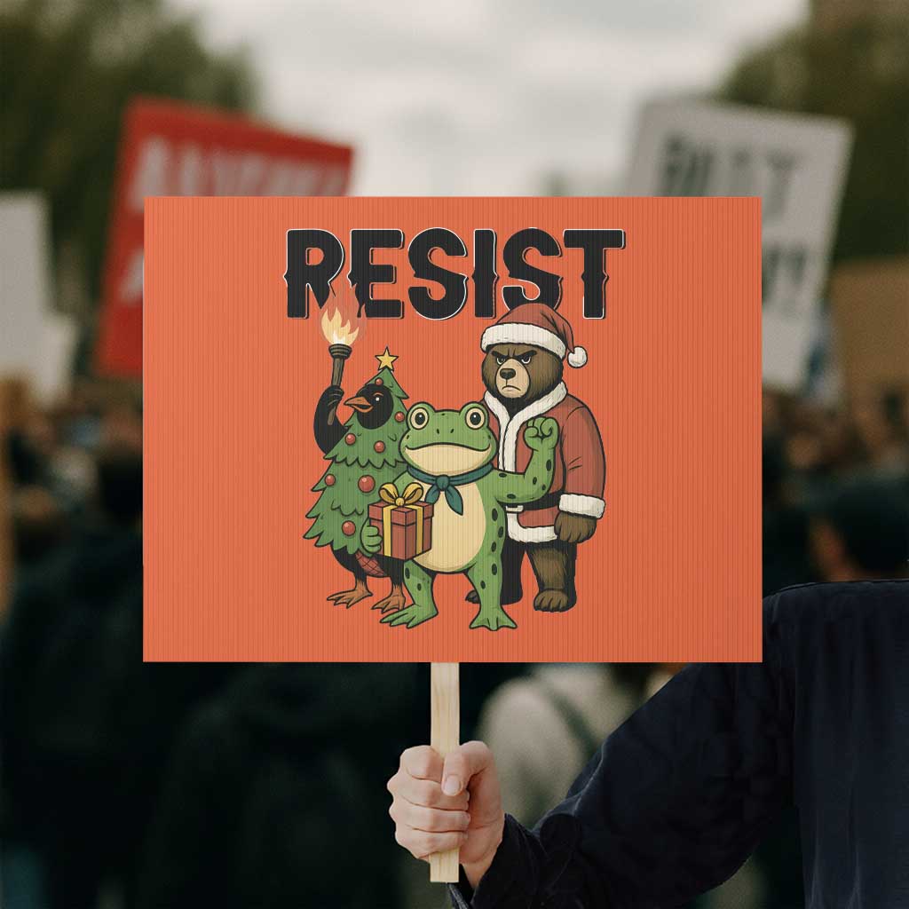 Portland Frog Protest Frogs Together Strong Protest Sign Funny Holiday Gift TS12 Horizontal 18