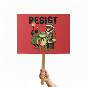 Portland Frog Protest Frogs Together Strong Protest Sign Funny Holiday Gift TS12 Horizontal 18" × 24" Red Print Your Wear