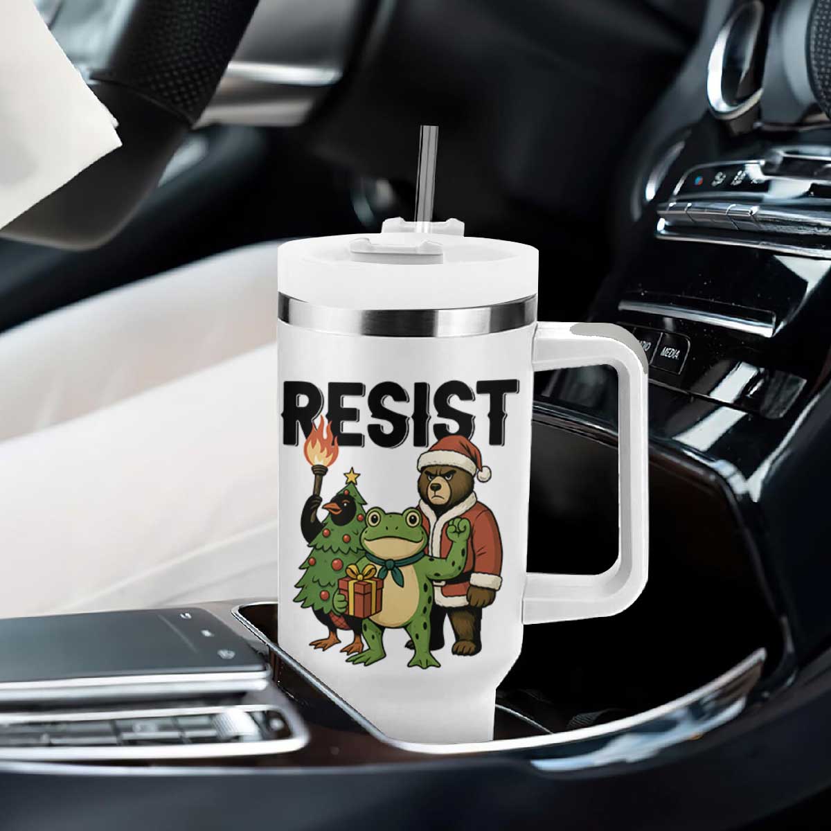 Portland Frog Protest Frogs Together Strong Tumbler With Handle Funny Holiday Gift TS12 Print Your Wear