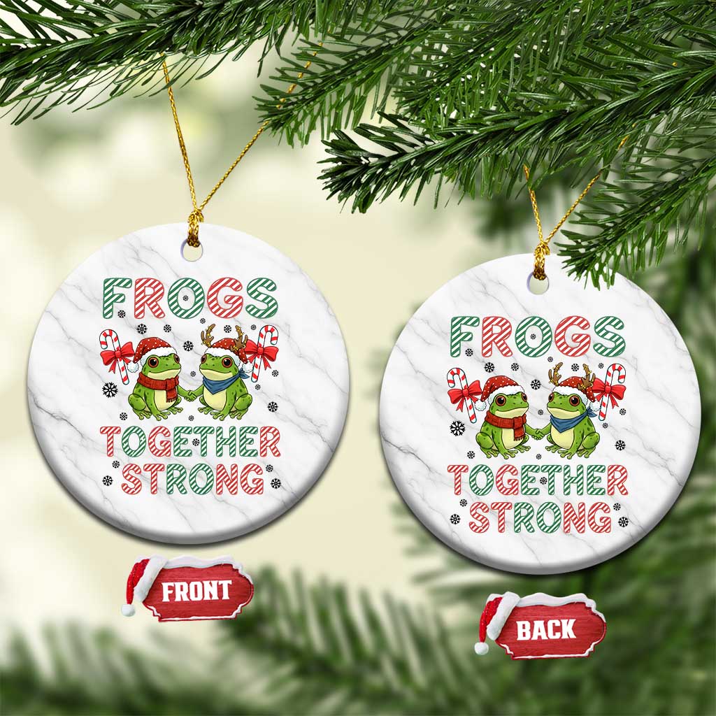 Frogs Together Strong Ceramic Ornament Funny Portland Xmas Resist Gift TS12 1pc White Marble Print Your Wear