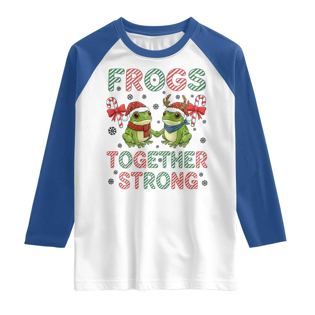 Frogs Together Strong Raglan Shirt Funny Portland Christmas Resist Gift TS12 White Royal Print Your Wear