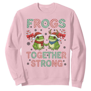 Frogs Together Strong Sweatshirt Funny Portland Christmas Resist Gift TS12 Light Pink Print Your Wear
