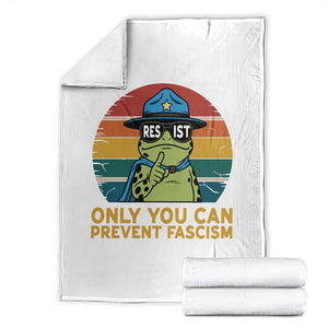 Only You Can Prevent Fascism Throw Blanket Funny Portland Frog Protest Gift TS12 White Print Your Wear