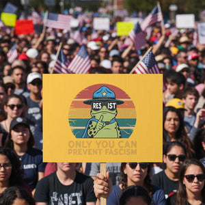 Only You Can Prevent Fascism Protest Sign Funny Portland Frog Protest Gift TS12 Horizontal 18" × 24" Yellow Print Your Wear