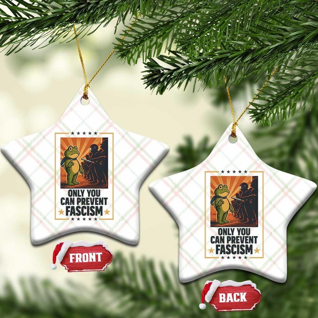 Funny Portland Frog Protest Ceramic Ornament Only You Can Prevent Fascism Gift TS12 Print Your Wear